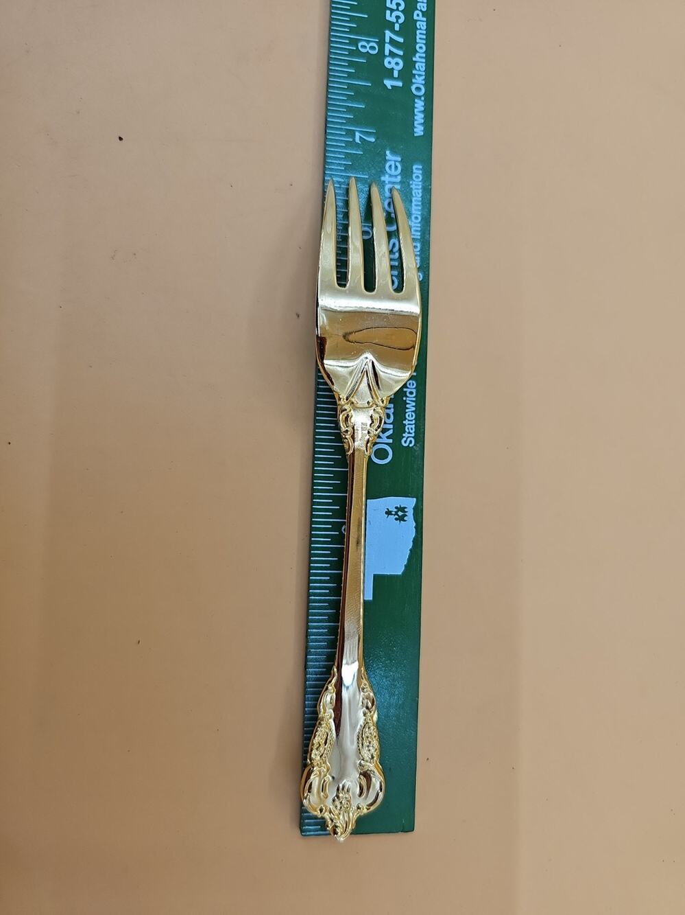 Vintage F B Rogers Golden French Rose Salad Fork 6.5"